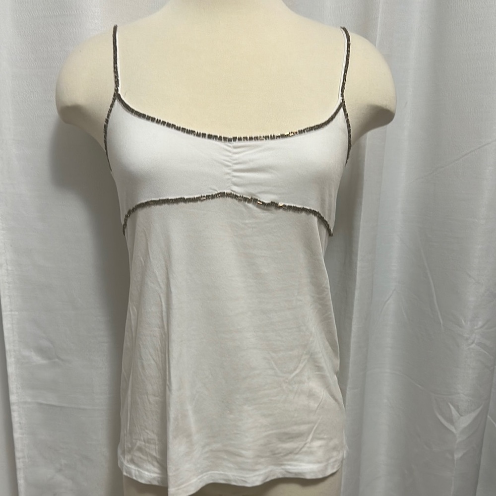 White Fitted Sleeveless Camisole Top | large petite